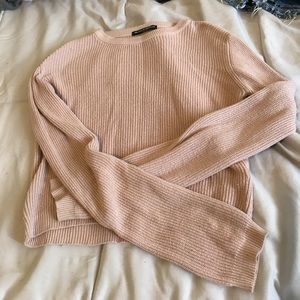 Pink cropped brandy sweater
